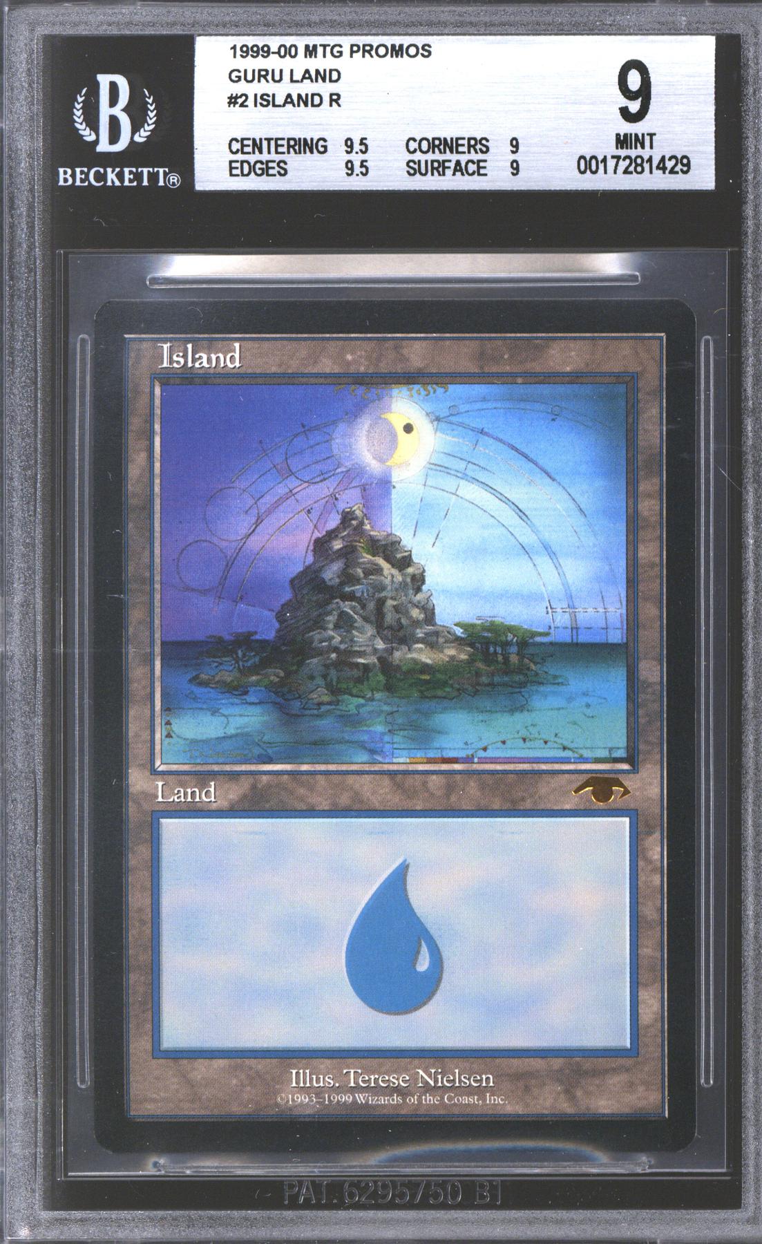 Magic the Gathering Promo GURU Basic Land Island BGS 9 - 9.5 9 9.5
