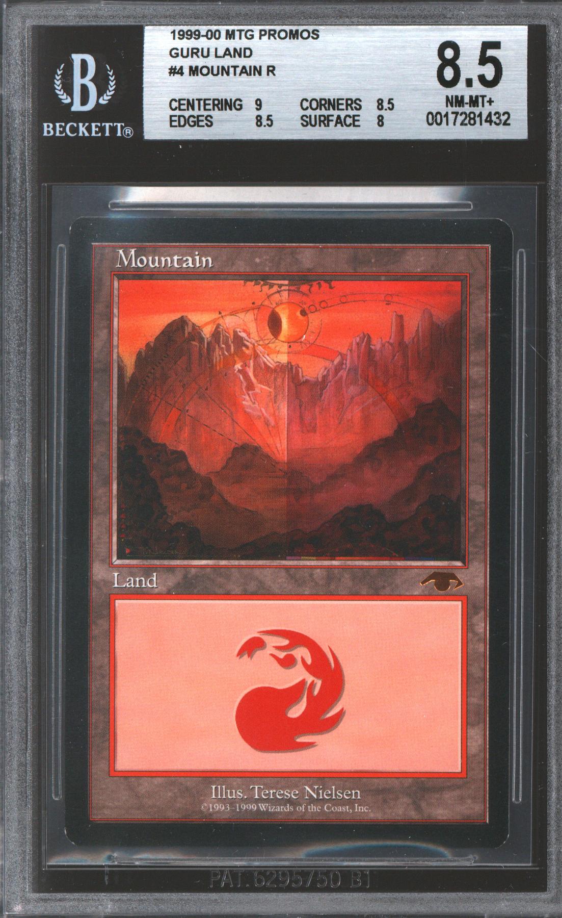 Magic the Gathering Promo GURU Basic Land Mountain BGS 8.5 (9, 8.5