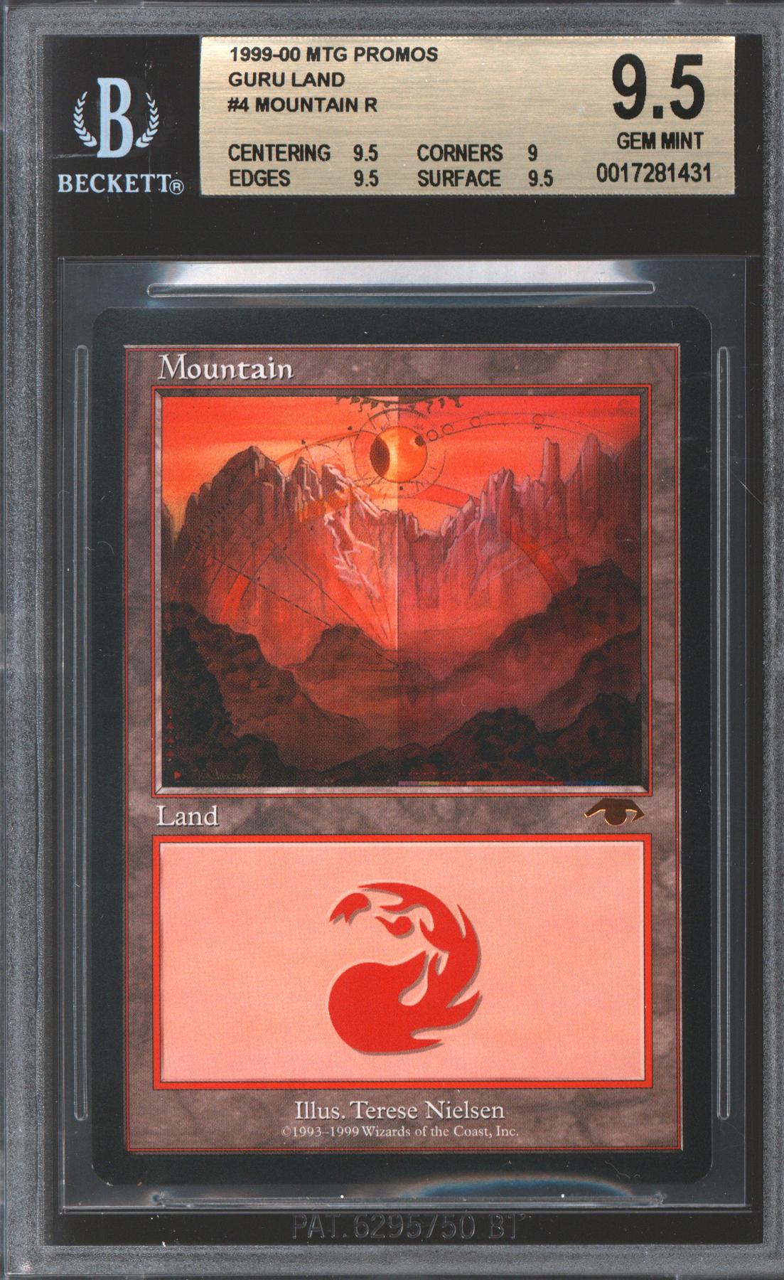 Magic the Gathering Promo GURU Basic Land Mountain BGS 9.5 - 9.5 9