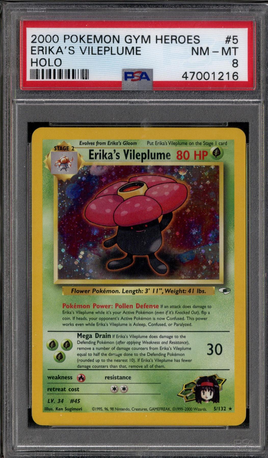 Pokemon Gym Heroes Erika's Vileplume 5/132 PSA 8 | DA Card World