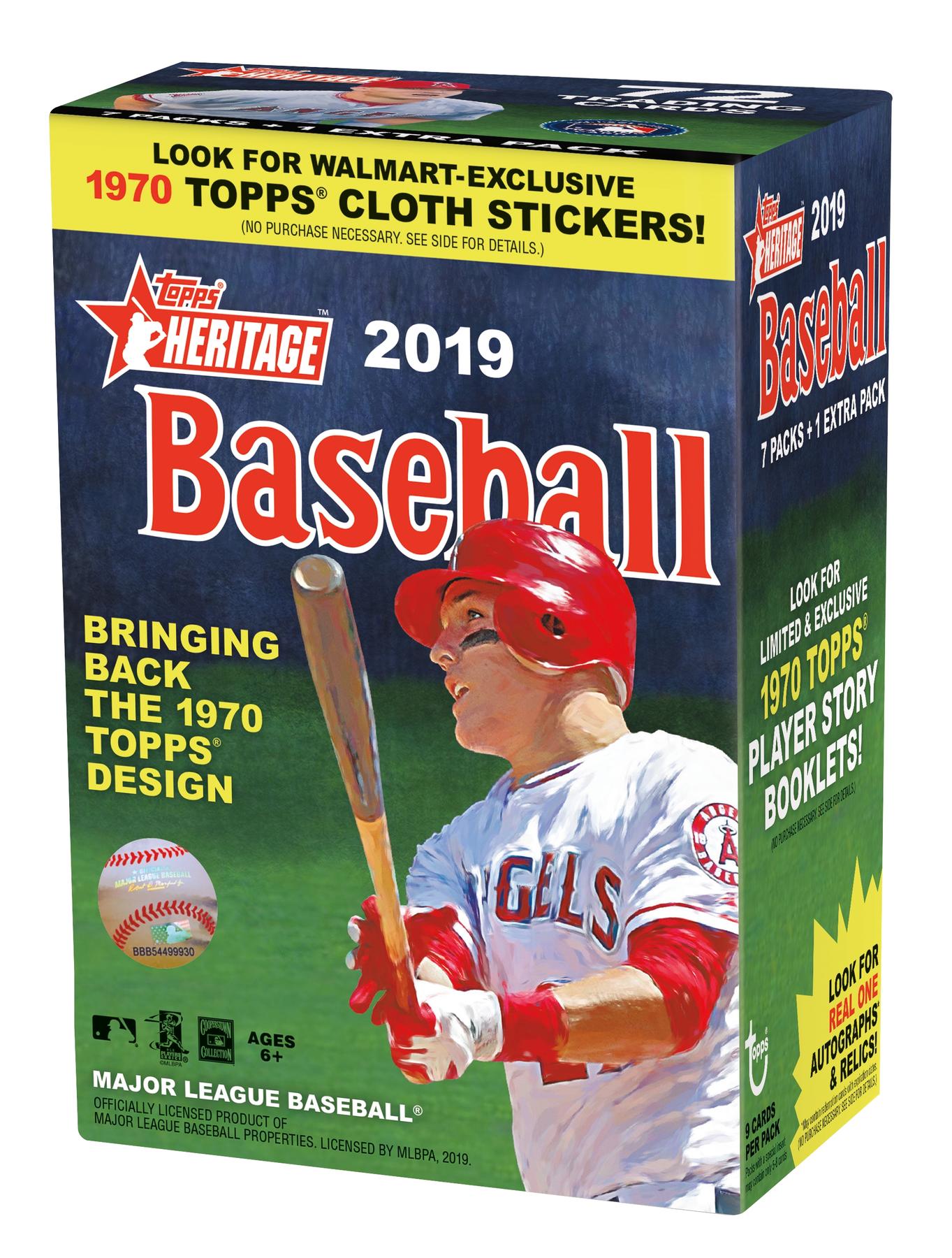 2019 Topps Heritage Baseball 8-Pack Blaster Box (Cloth Stickers) | DA ...