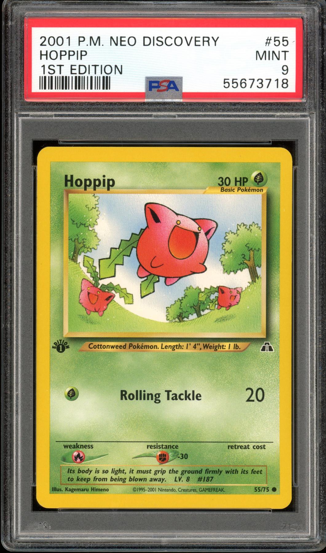 Pokemon Neo Discovery 1st Edition Hoppip 55/75 PSA 9 DA Card World