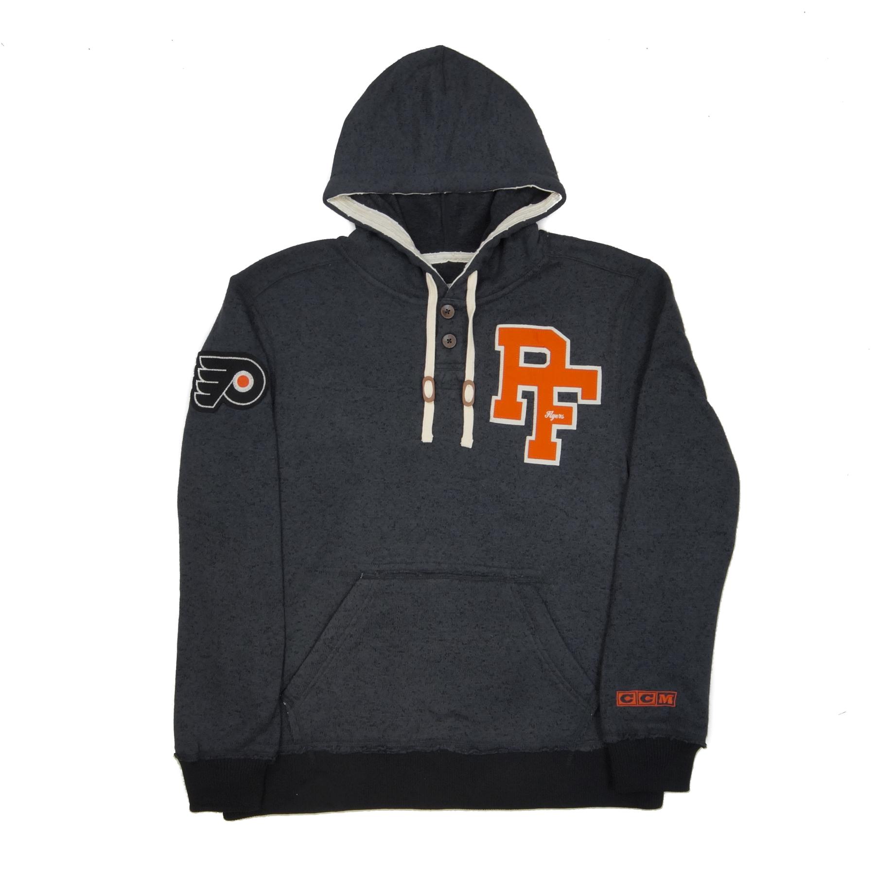 Philadelphia Flyers CCM Reebok Grey Sweater Knit Fleece Hoodie Large | eBay