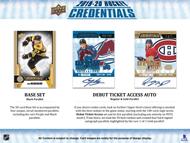Image for 2019/20 Upper Deck Credentials Hockey Hobby Box (Reed Buy)