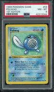 Image for Pokemon Base Set 1st Edition Shadowless Poliwag 59/102 PSA 8