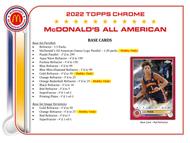 Image for 2022 Topps McDonald's All American Chrome Basketball Hobby Box