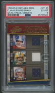 Image for 2005 Absolute Memorabilia #10 John Elway Brett Favre Tom Brady Triple Jersey #17/50 PSA 6 (EX-MT)
