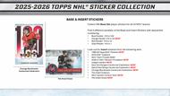 Image for 2025/26 Topps NHL Hockey Sticker Collection 50-Pack 16-Box Case