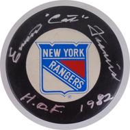 Image for Emile "Cat" Francis Autographed Rangers Hockey Puck (HOF 1982) JSA CK72224 (Reed Buy)