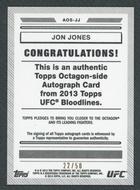 Image for 2013 Topps UFC Bloodlines Jon Jones Octagon-Side Auto /50