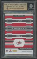 Image for 2018 Panini Plates & Patches #19 Kareem Hunt Patrick Mahomes II Tyreek Hill Red Patch #08/10 BGS 9.5 (GEM MT)