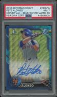 Image for 2016 Bowman Chrome Draft #CDAPA Pete Alonso Blue Wave Refractor Rookie Auto #134/150 PSA 7 (NM) Auto 10