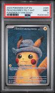Image for 2023 Pokemon X Van Gogh Pikachu Grey Felt Hat #085 PSA 9