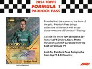 Image for 2024 Topps Paddock Pass F1 Formula 1 Hobby Box