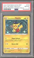 Image for Pokemon SW&SH Promo Pokemon Center Canada Special Delivery Pikachu SWSH074 PSA 8