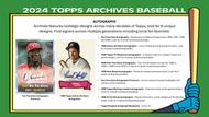 Image for 2024 Topps Archives Baseball Hobby Box