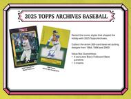 Image for 2025 Topps Archives Baseball Blaster 40-Box Case