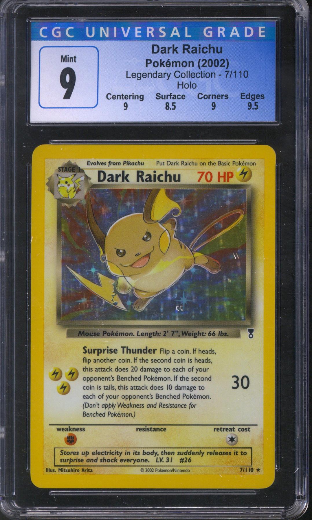 Pokemon Legendary Collection Dark Raichu 7/110 CGC 9 | DA Card World