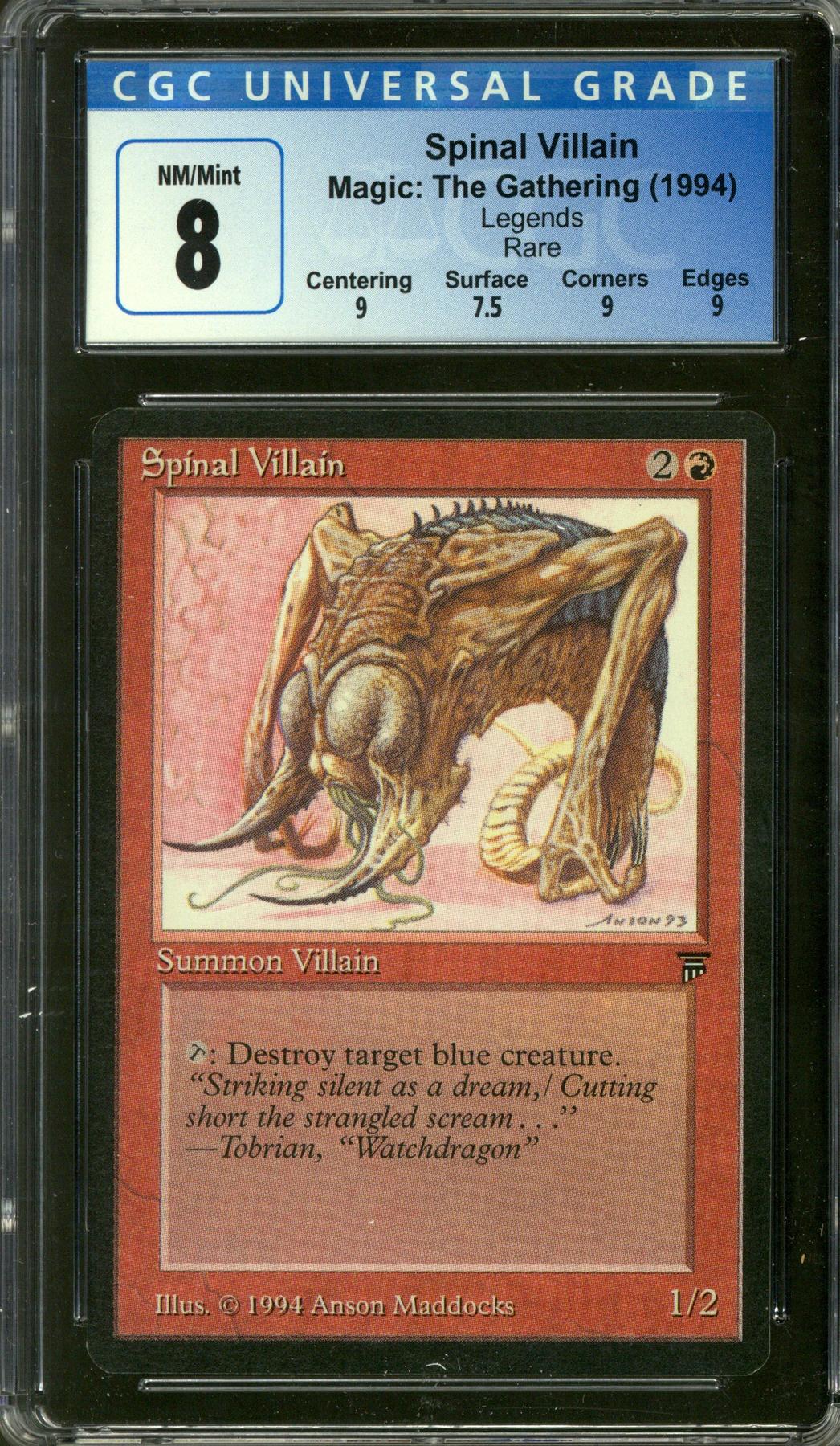 Magic the Gathering Legends Spinal Villain CGC 8