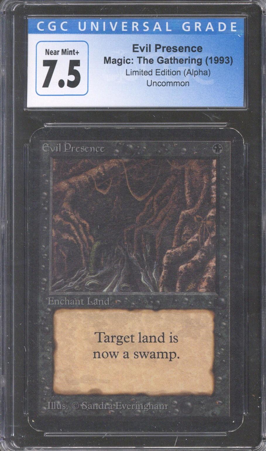 Magic the Gathering Alpha Evil Presence CGC 7.5 No Subgrades LIGHTLY PLAYED (LP) DA Card World
