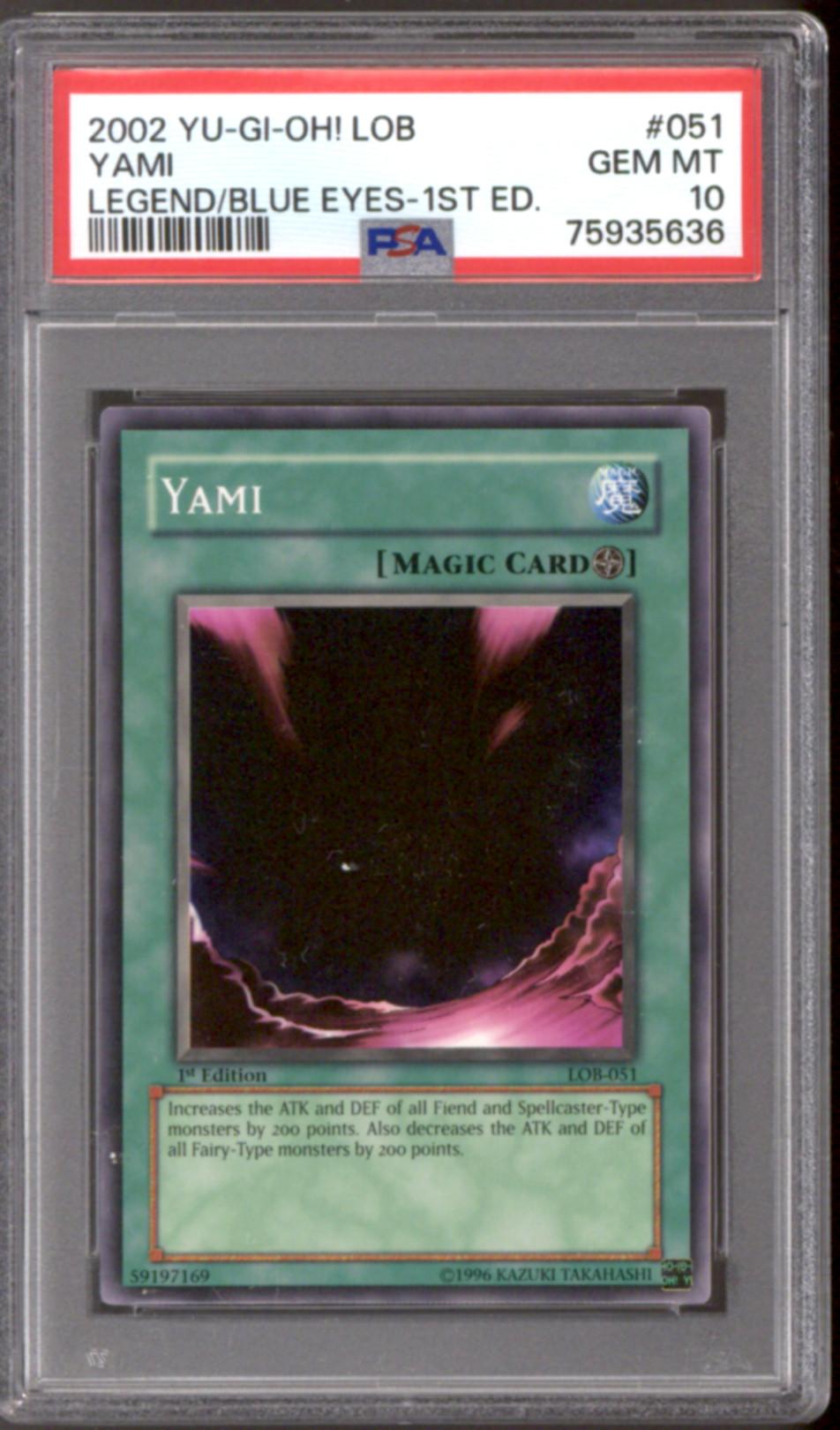 Yu-Gi-Oh Yami Card Yu-Gi-Oh! Yami Field Spell Card - LOB-051 Common 1st  Edition From Legend Of Blue Eyes White Dragon Yu-Gi-Oh Collector Card