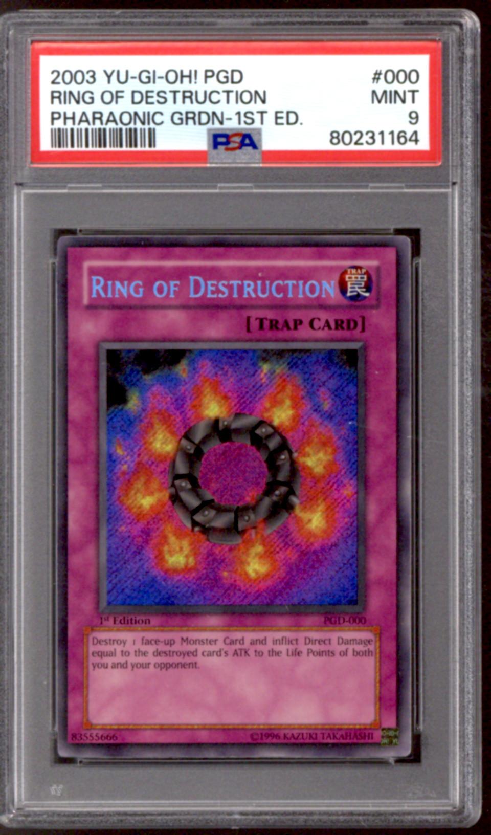 Yu-Gi-Oh Pharaonic Guardian 1st Edition Ring of Destruction PGD-000 PSA 9 |  DA Card World