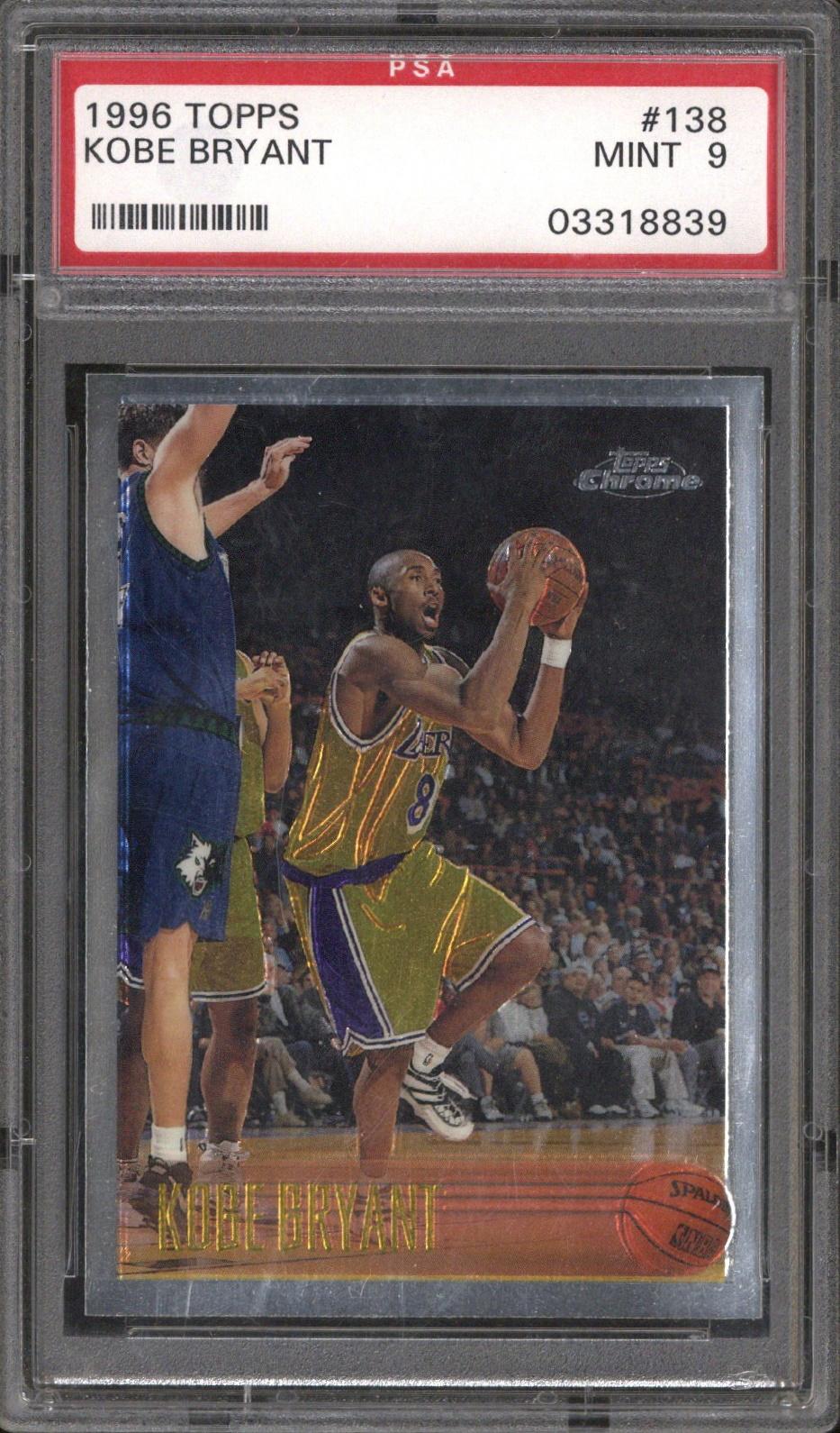 1996/97 TOPPS CHROME Kobe Bryant Psa 9 Card #138 (Mint) - $8,498.92 ...