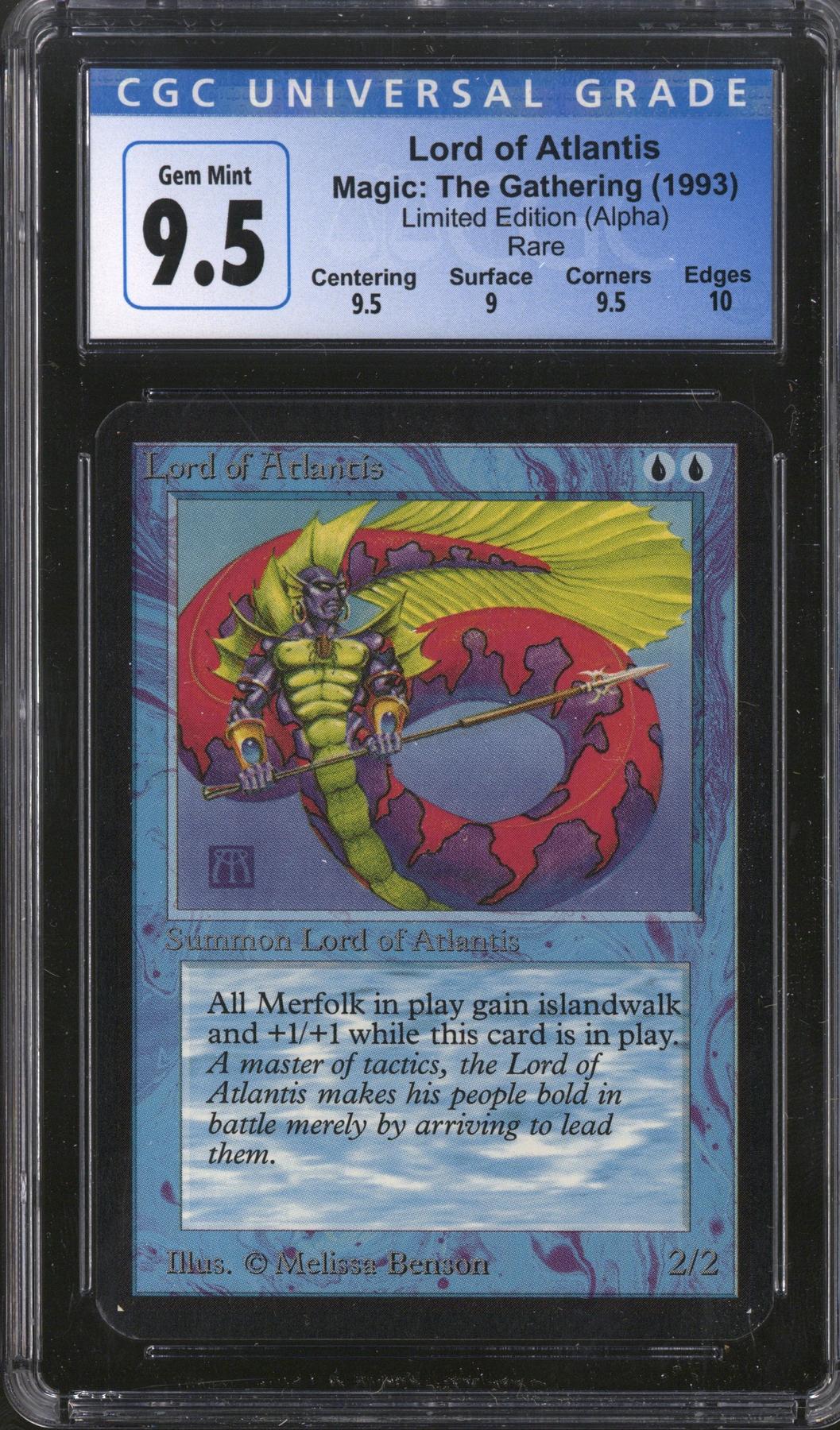 Magic the Gathering Alpha Lord of Atlantis CGC 9.5 GEM MINT (10 Magic the Gathering Alpha Lord of Atlantis CGC 9.5 GEM MINT (10
