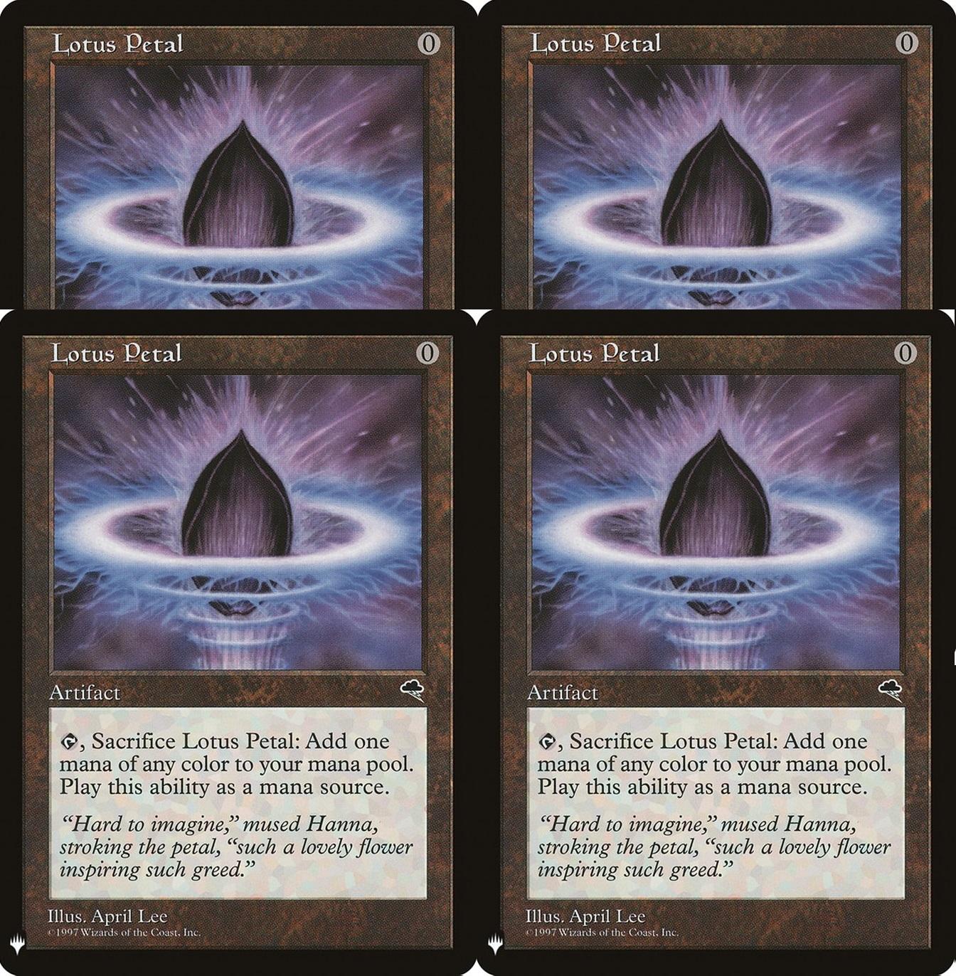 MTG Lotus Petal　4枚セット MTG 4枚 水蓮の花びら Foil】《水蓮の花びら/Lotus Petal》[