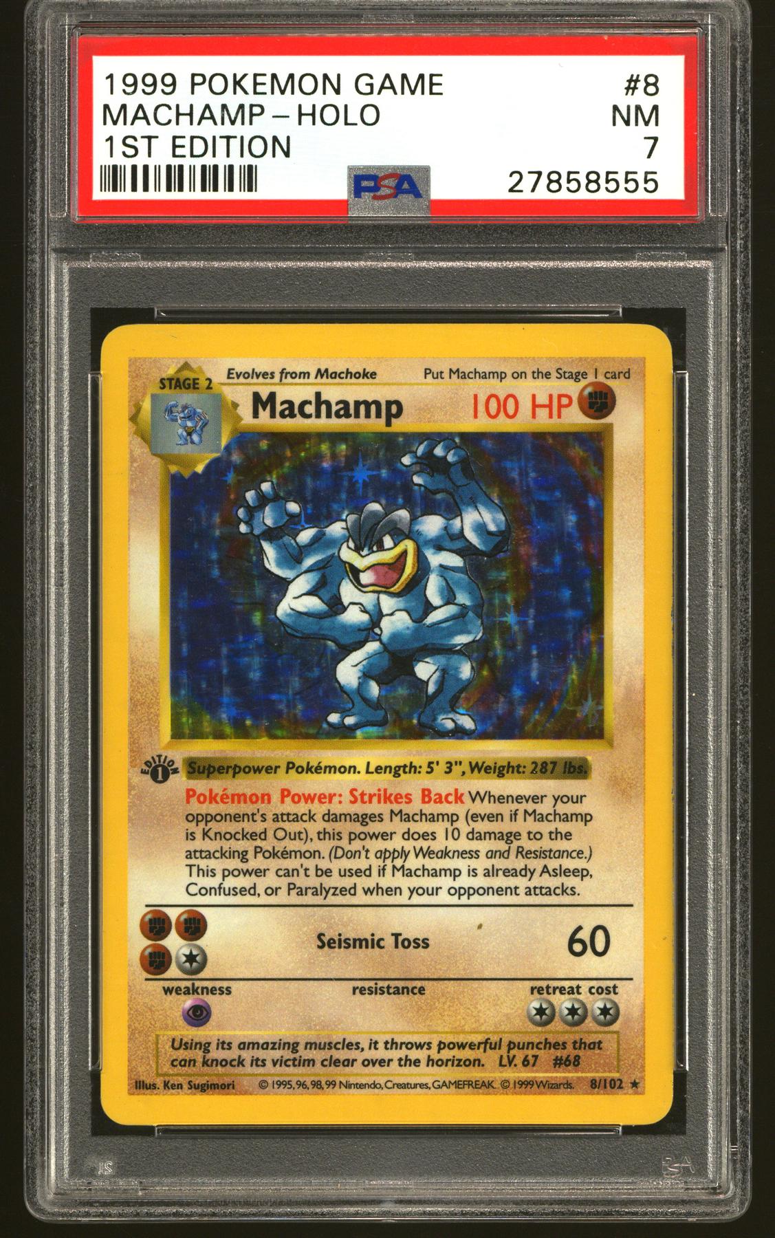 Pokemon Base Set 1st Edition Shadowless Machamp 8/102 PSA 7 | DA