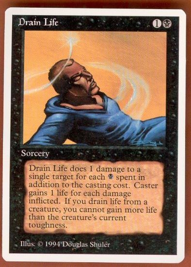 Magic the Gathering 3rd Ed (Summer) Single Drain Life - VERY RARE | DA ...