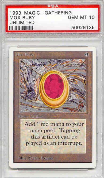 Magic the Gathering Unlimited Single Mox Ruby PSA 10 | DA Card World