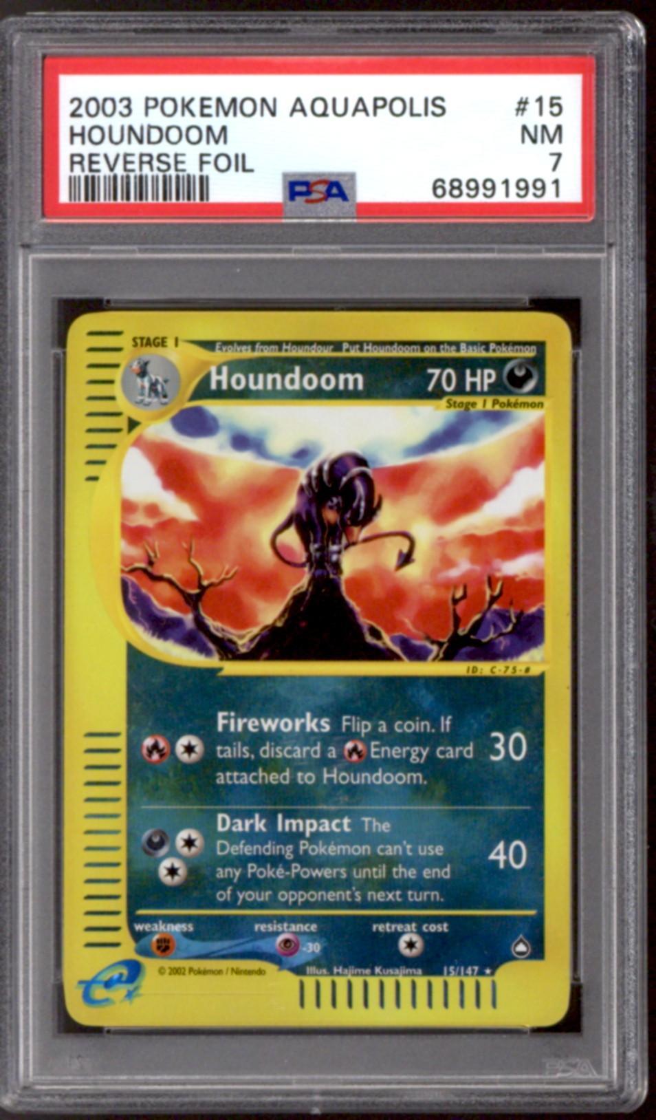 Pokemon Aquapolis Reverse Foil Houndoom 15/147 PSA 7