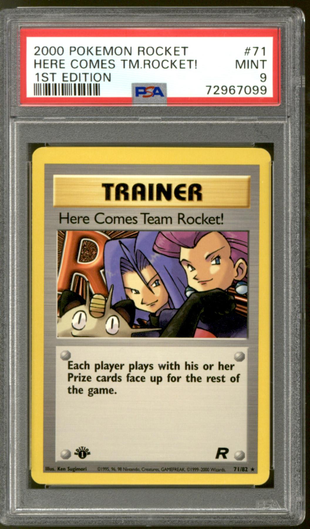 Pokemon Team Rocket 1st Edition Here Comes Team Rocket! 71/82 PSA