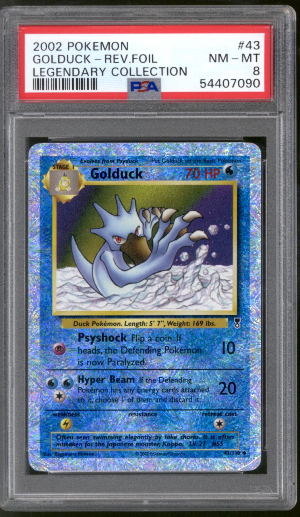 Pokemon Legendary Collection Reverse Holo Foil Golduck 43/110 PSA 8