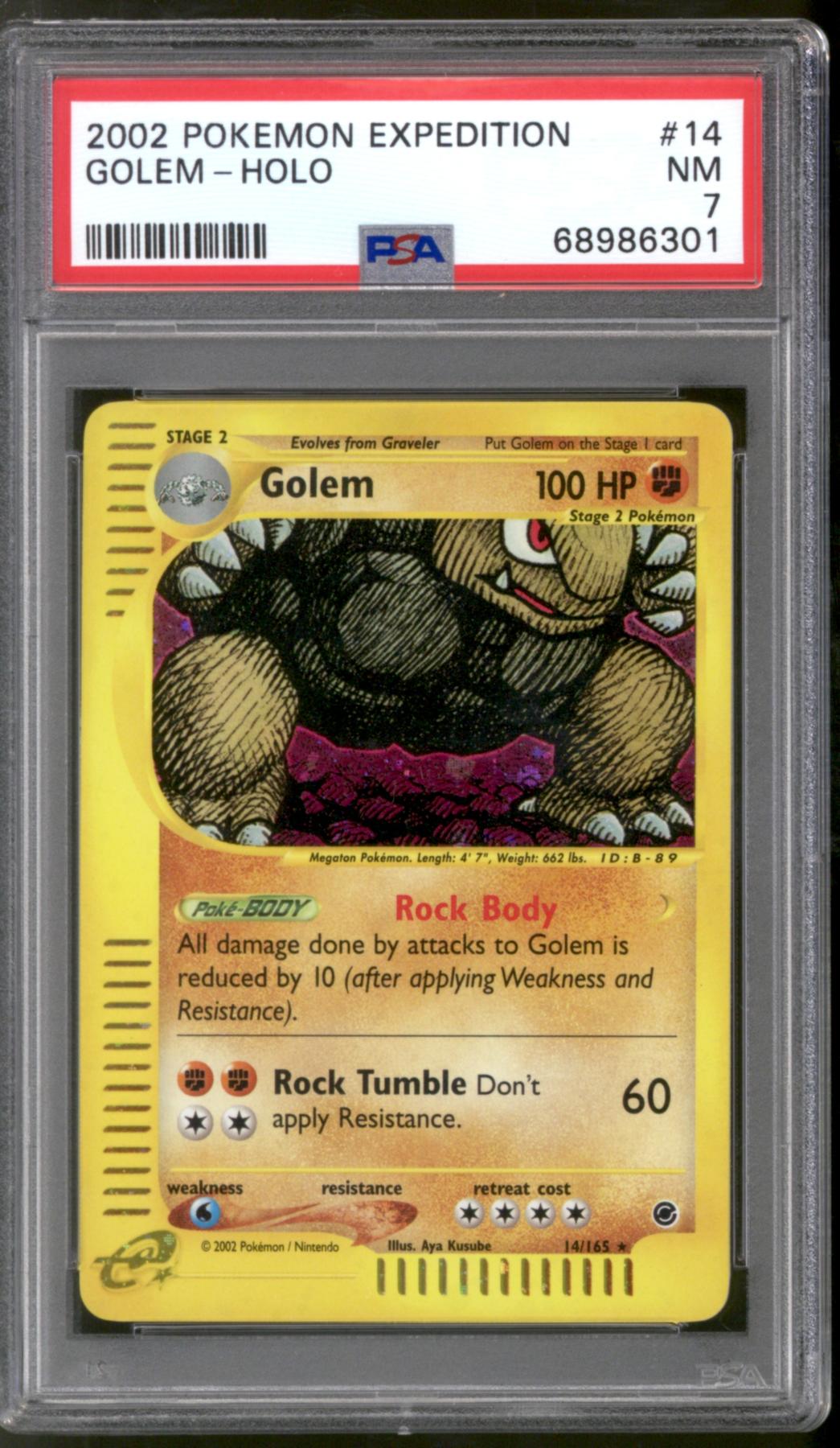 Pokemon Expedition Golem 14/165 PSA 7