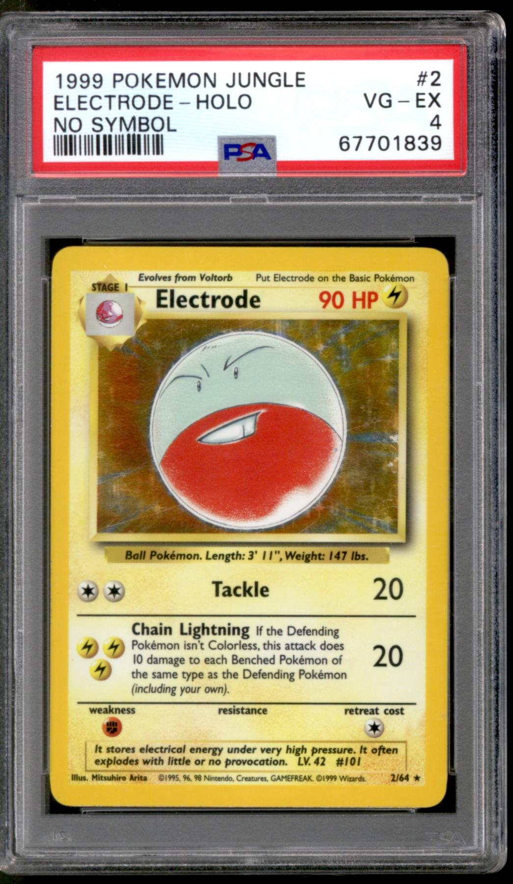 Pokemon Jungle No Set Symbol Error Electrode 2/64 PSA 4 DA Card World