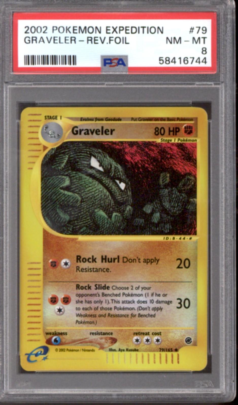 Pokemon Expedition Reverse Holo Foil Graveler 79/165 PSA 8 DA Card World