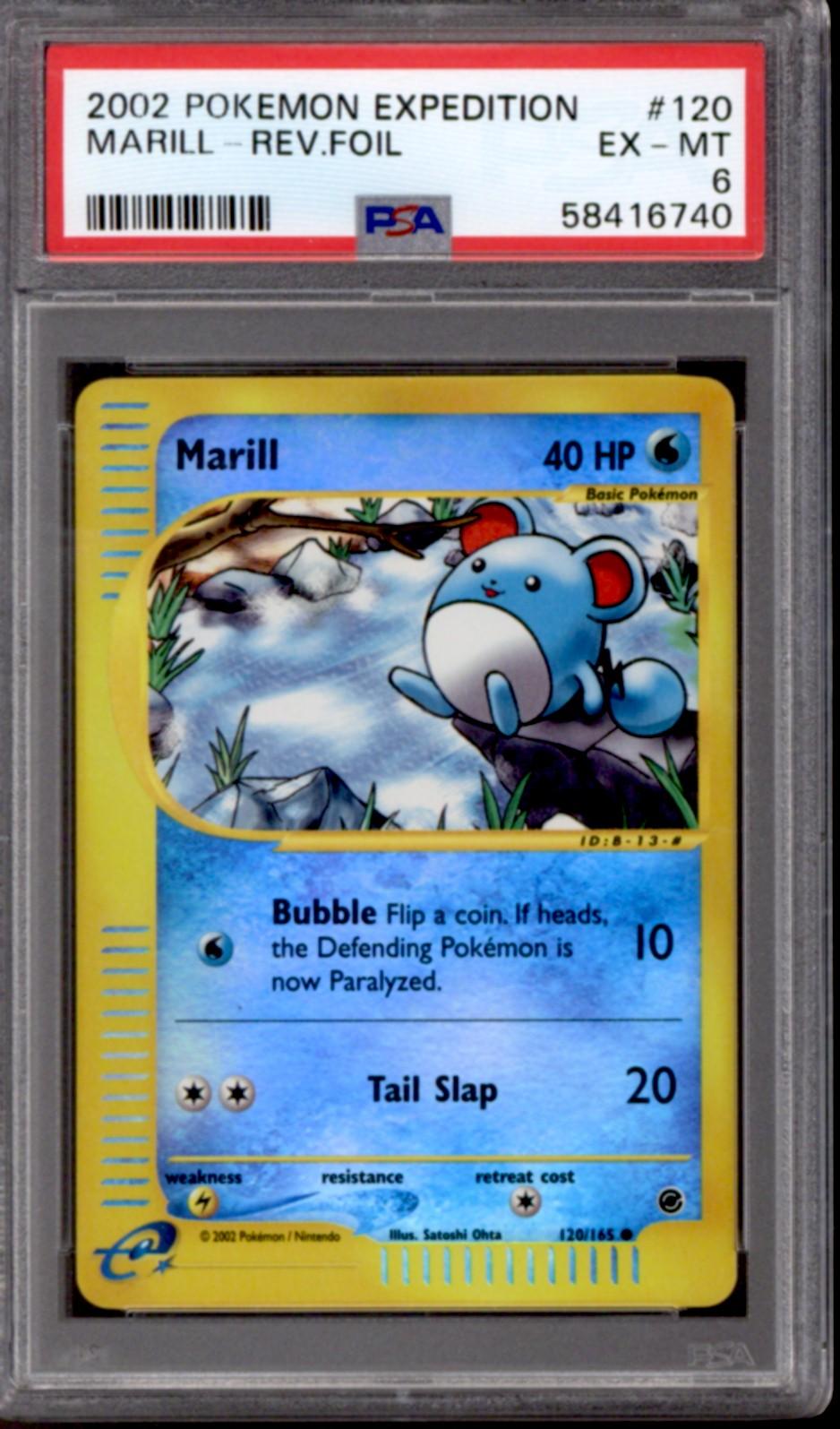 Pokemon Expedition Reverse Holo Foil Marill 120/165 PSA 6 | DA Card World