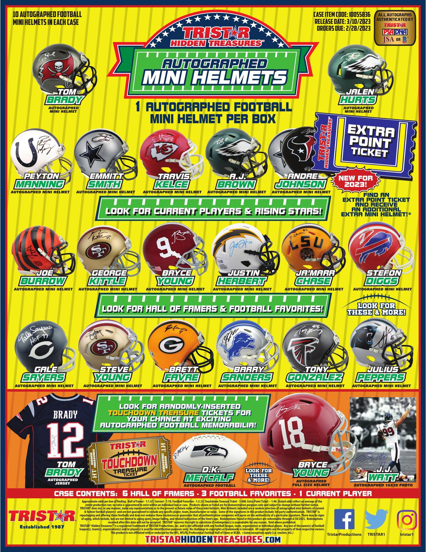 2023 TriStar Hidden Treasures Autographed Football Mini Helmets Hobby ...