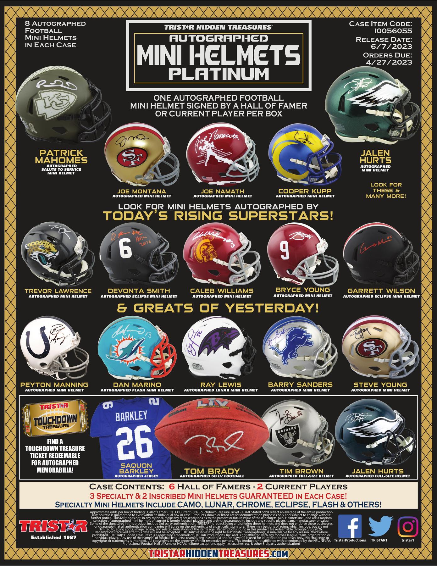 2022 Tristar Hidden Treasures Football Mini Helmet Box Platinum -  Sportsamerica Sports Cards