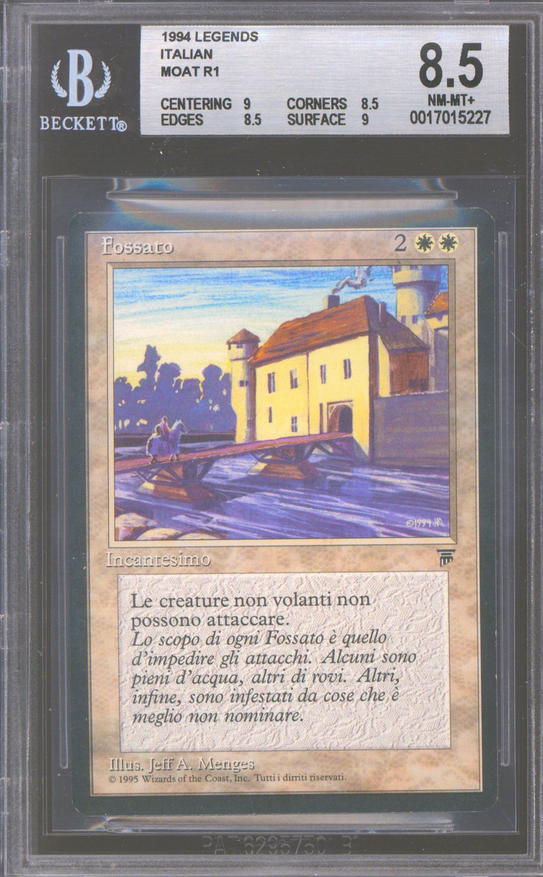 Magic the Gathering Legends ITALIAN Moat BGS 8.5 (9, 8.5, 8.5, 9