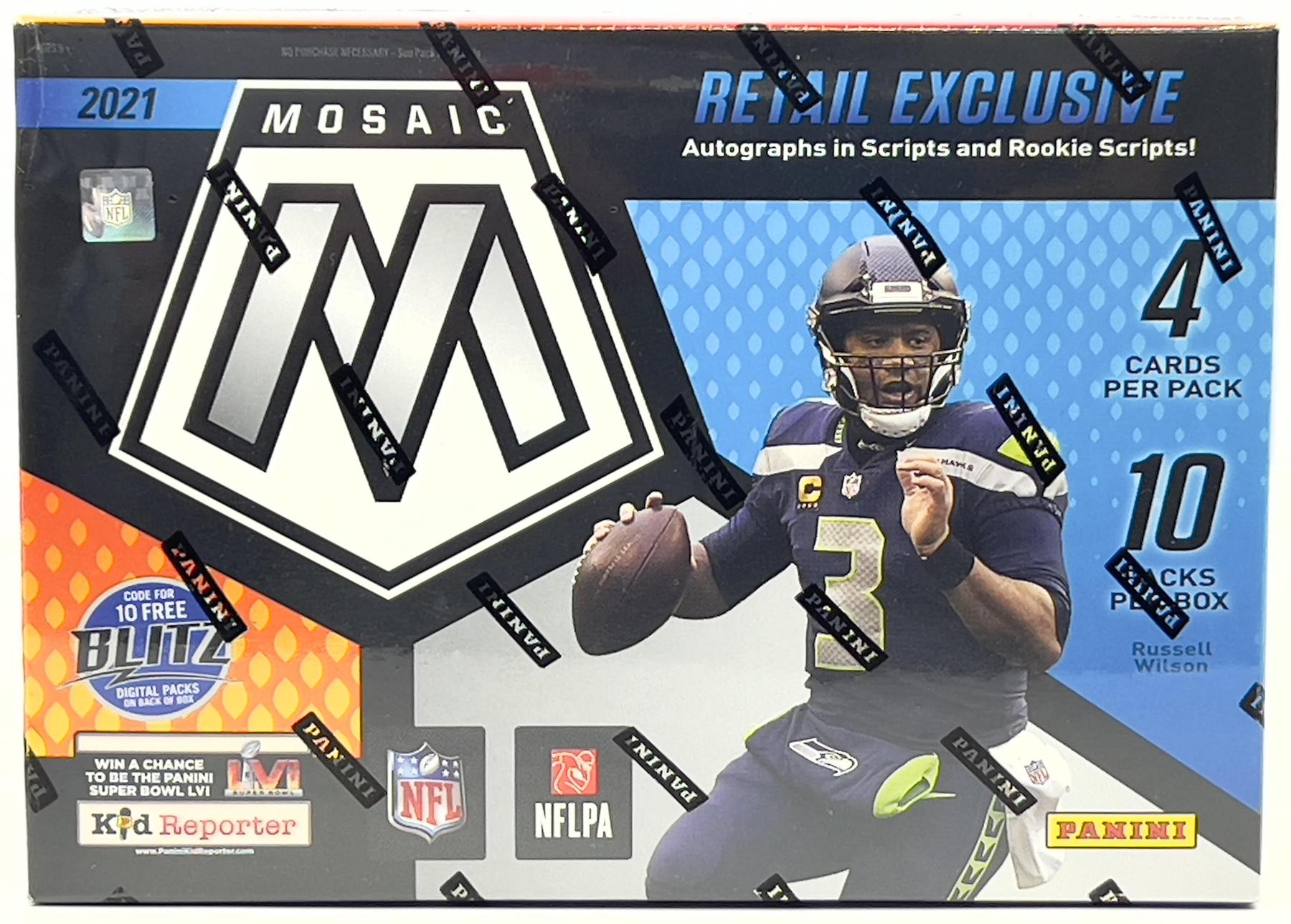 2021 Panini Mosaic Football Mega Box (Reactive Yellow Parallels!) DA