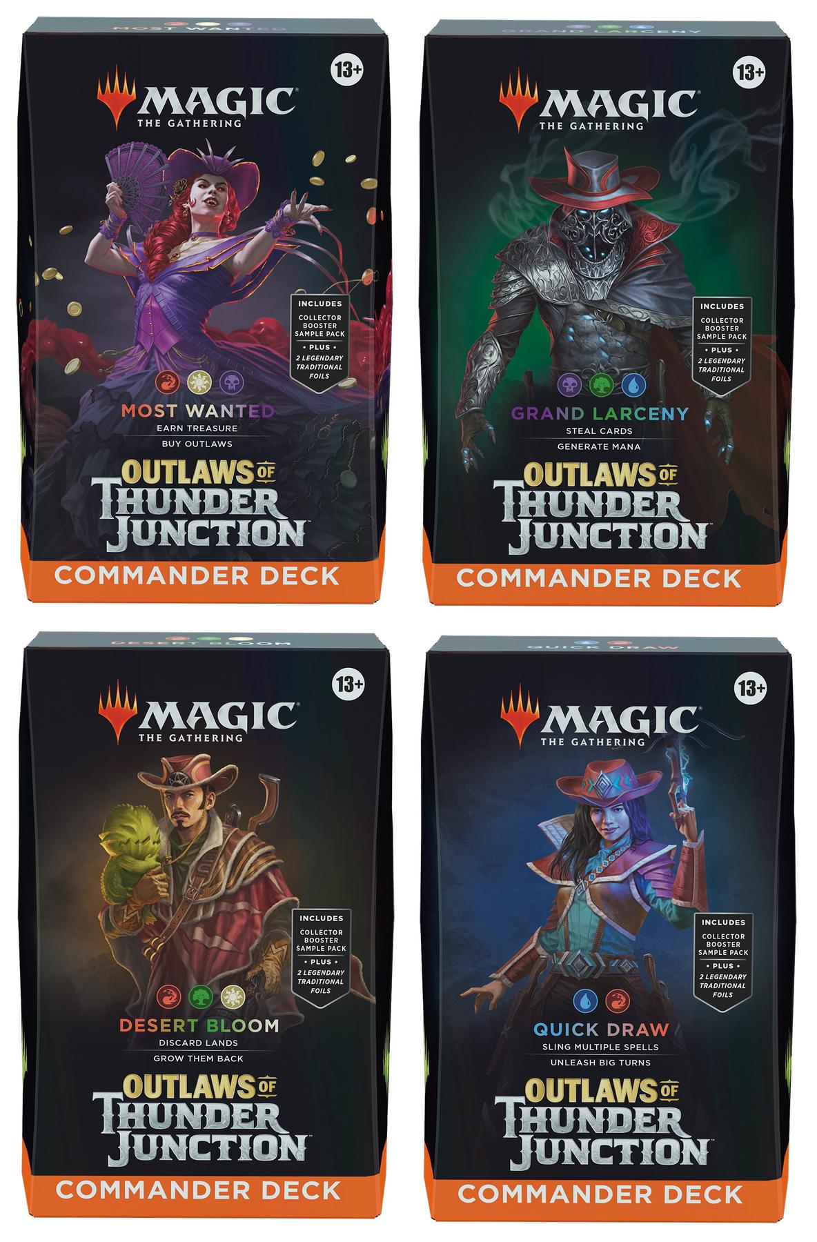 Magic The Gathering Outlaws Of Thunder Junction Commander 4-Deck Case ...