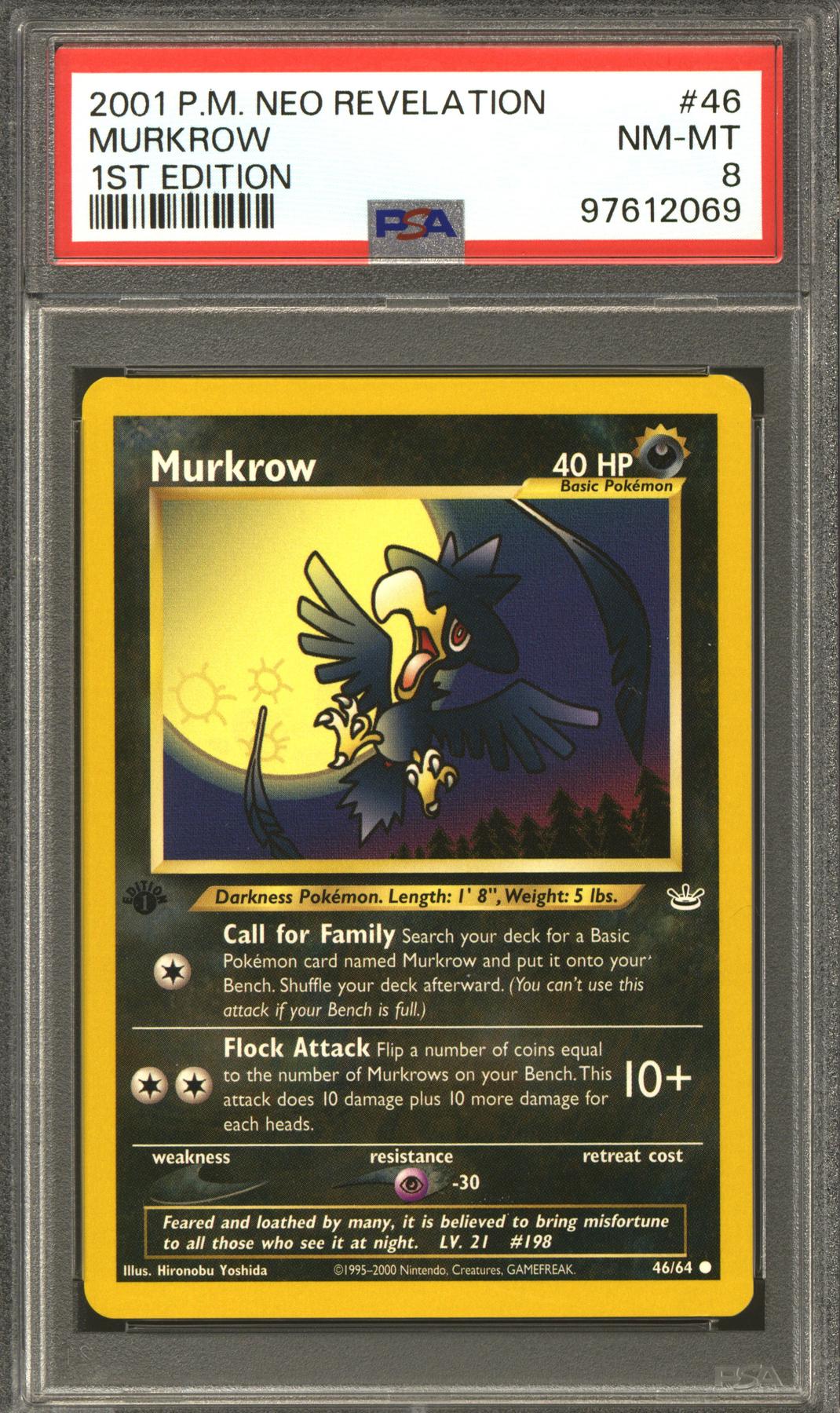 Pokemon Neo Revelation 1st Edition Murkrow 46/64 PSA 8 | DA Card World