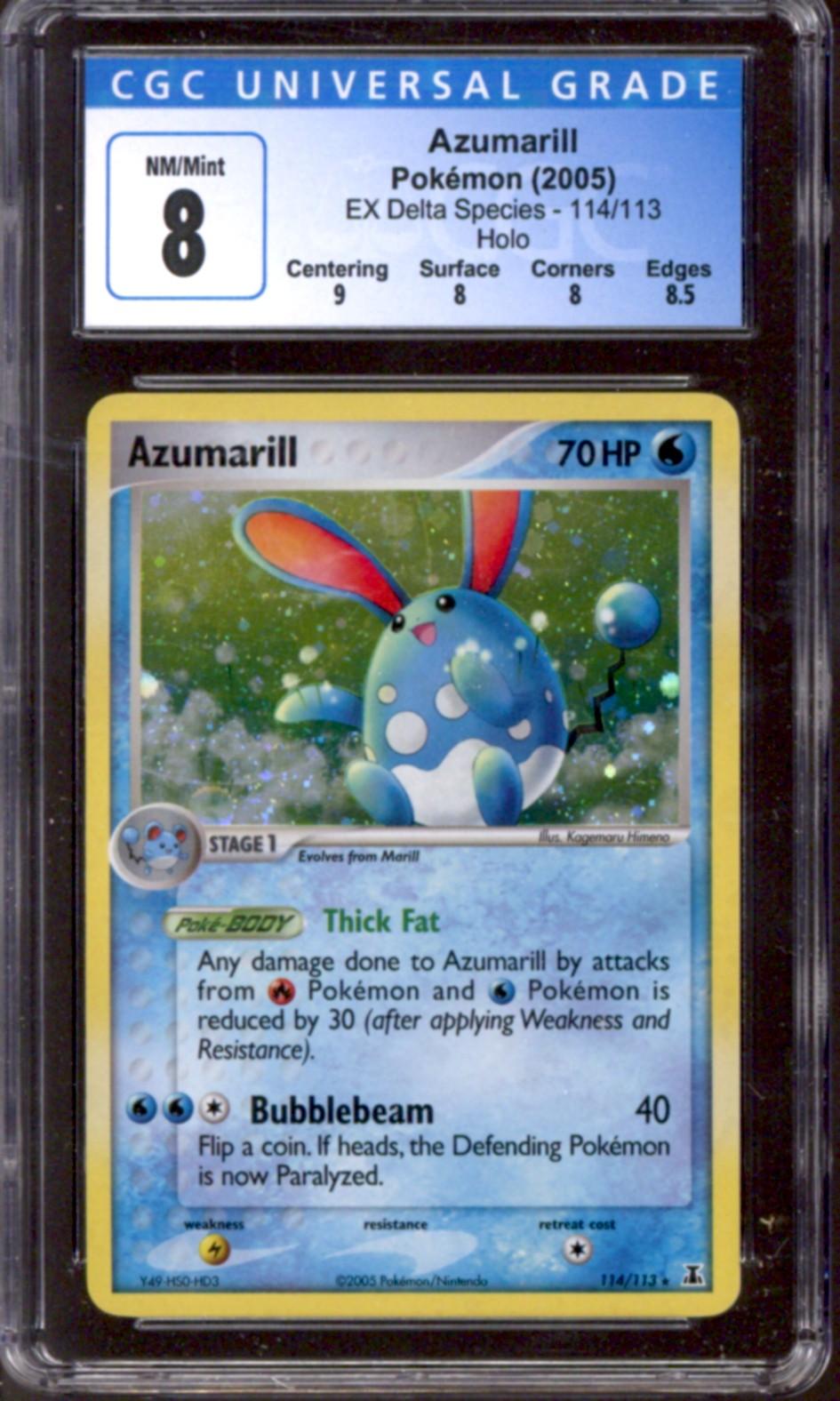 Pokemon EX Delta Species Azumarill 114/113 CGC 8 Q++ | DA Card World