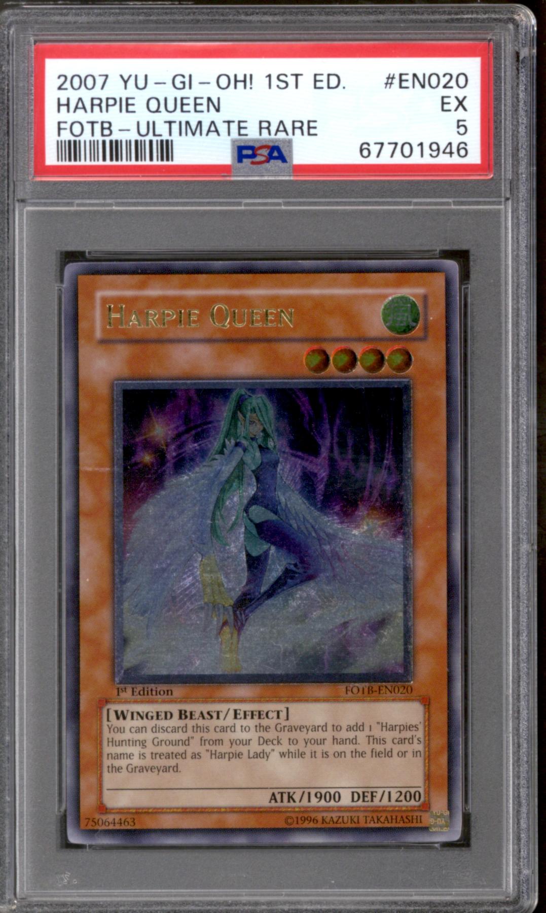 Yu-Gi-Oh Force of the Breaker Ultimate Rare Harpie Queen FOTB-EN020 PSA 5