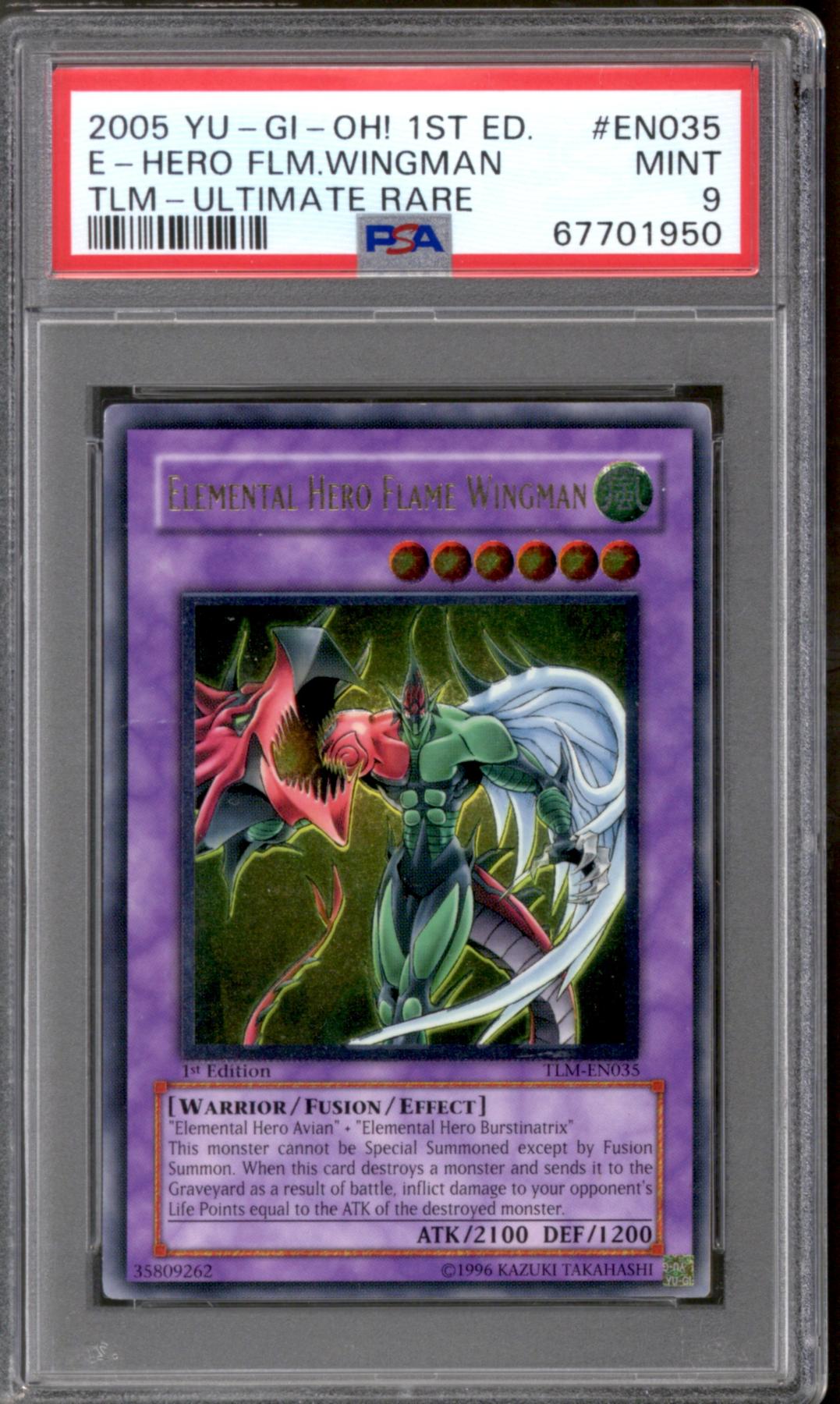 Yu Gi Oh The Lost Millenium Ultimate Rare Elemental Hero Flame Wingman Tlm En035 Psa 9 Da Card 0368