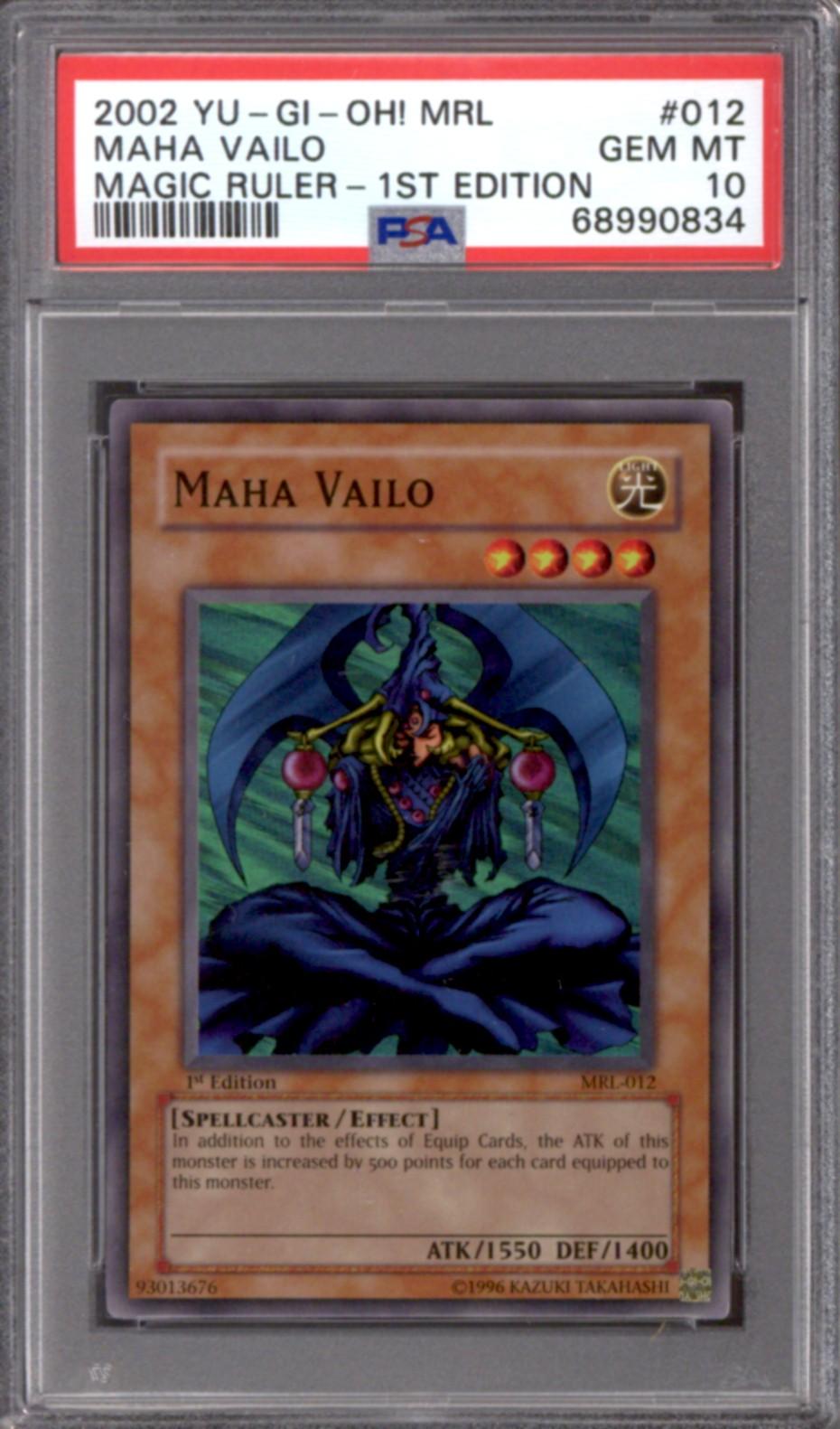 Yu-Gi-Oh Magic Ruler 1st Edition Maha Vailo MRL-012 PSA 10 GEM