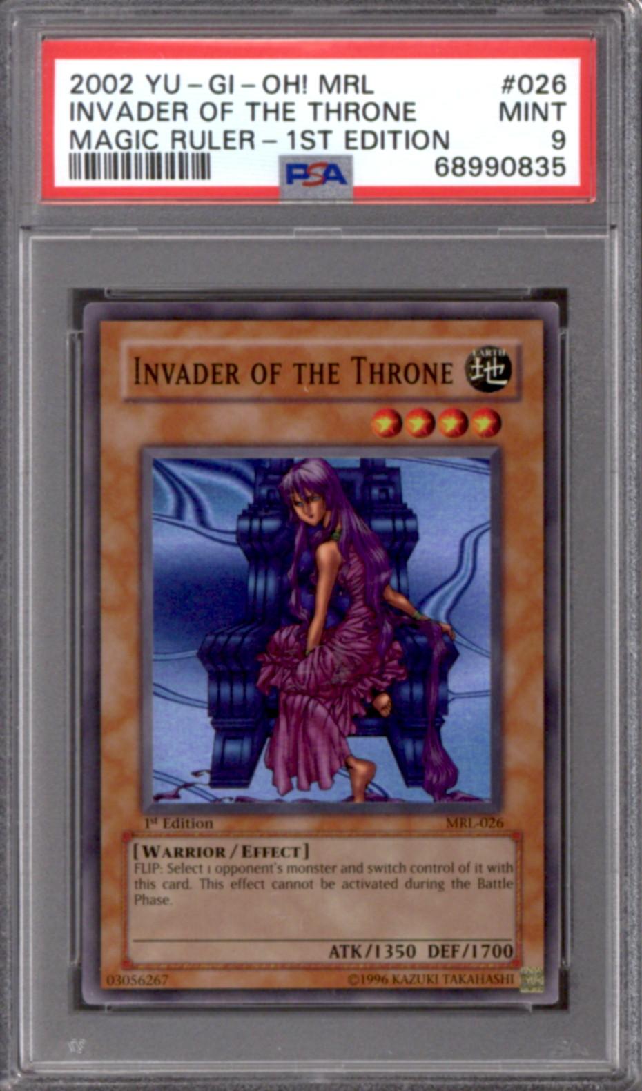 Yu-Gi-Oh Magic Ruler 1st Edition Invader Of The Throne MRL-026 PSA 9